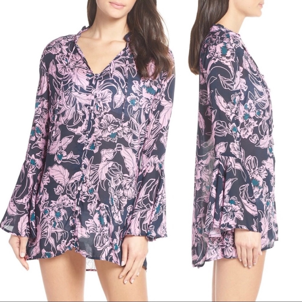 Maaji Bucket List Cover Up Floral Tunic Top Dress